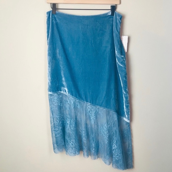 Free People "My Lacey" Velvet Asymmetrical Skirt - Picture 6 of 8